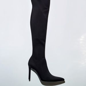 Zara Over the Knee Fabric boots - Never Worn